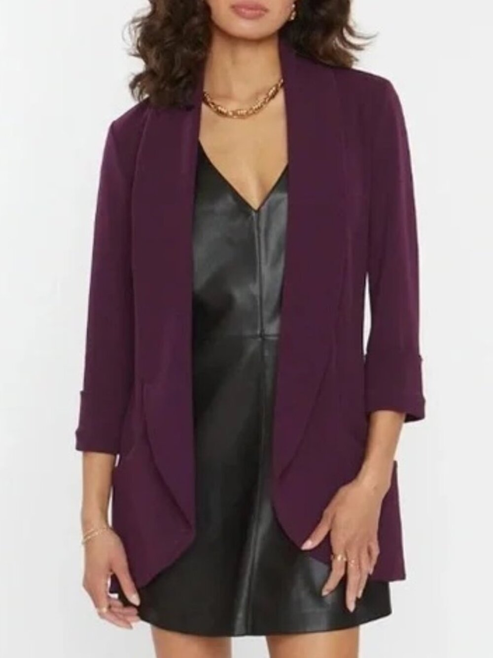 French Mauve Melanie Open Front Purple Blazer Size XXL